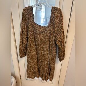 Universal Thread Olive Green and Pink Patterned Dress